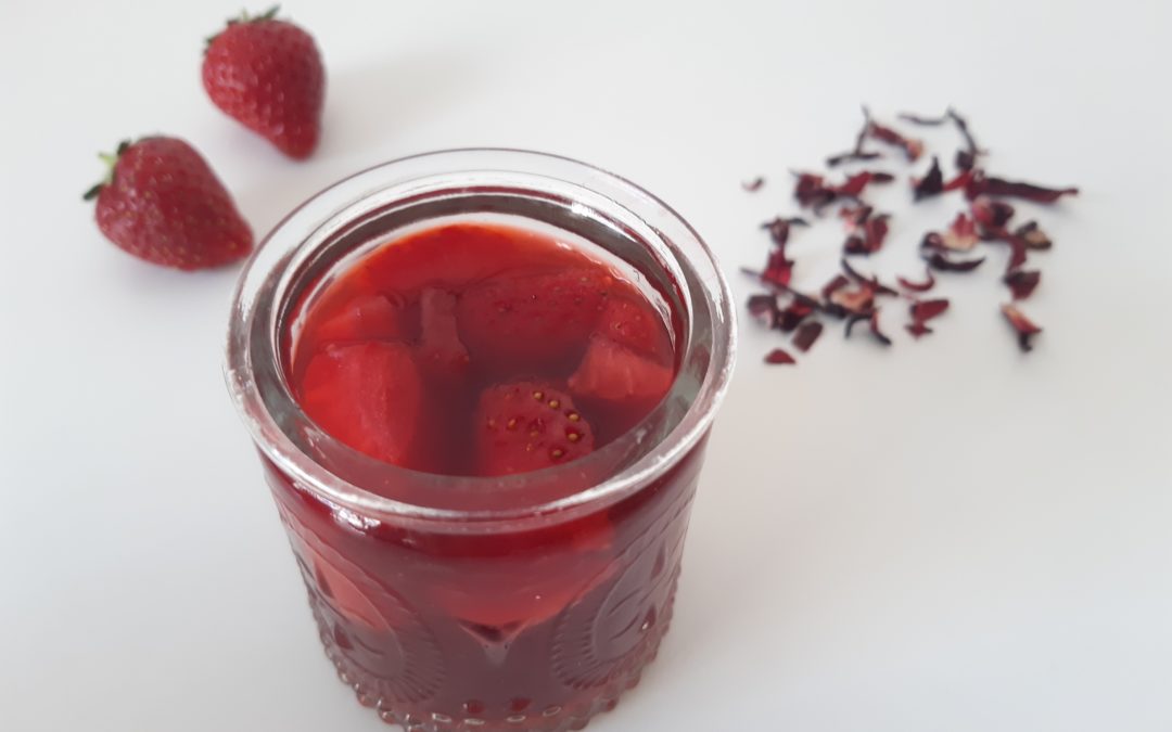 Verrines Fraises Gelée d'hibiscus Eté Printemps Goûter Dessert